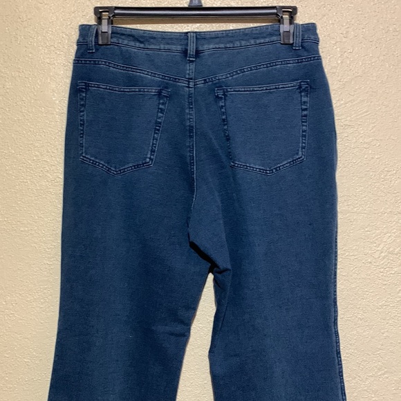 Dream Jeannes by Quacker Factory Pants Blue Stretch Faded Straight Size 12 - Picture 10 of 16